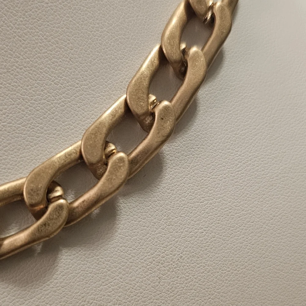 Chunky Gold Flat Chain Necklace, Bling Drip Thick Chain.